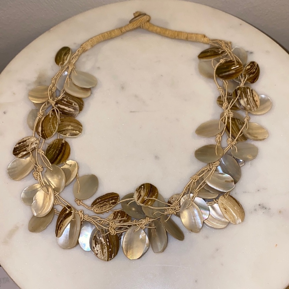 Mother of Pearl Shell Knotted Necklace